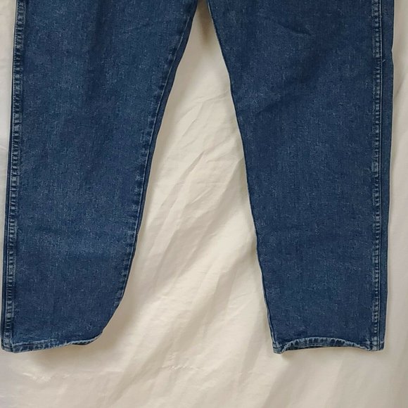 Wrangler Rugged Wear Mens 36x32 Straight Leg Denim Blue Work Heavy Jeans - Picture 3 of 9